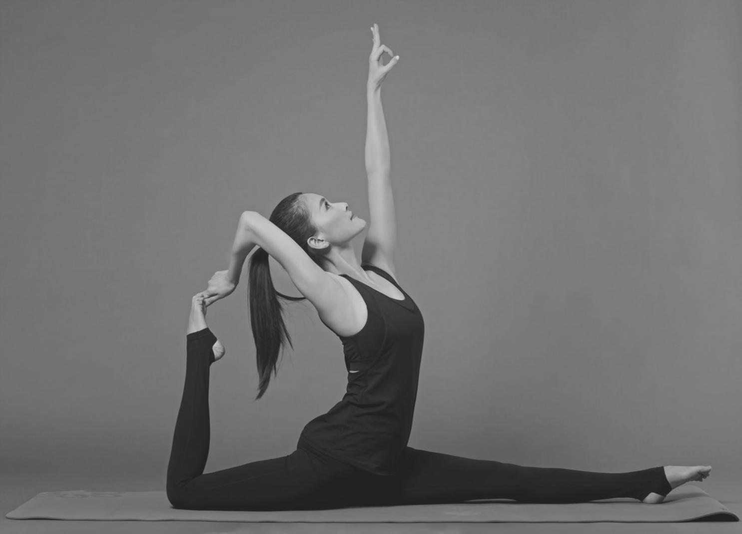 Yoga practice in progress